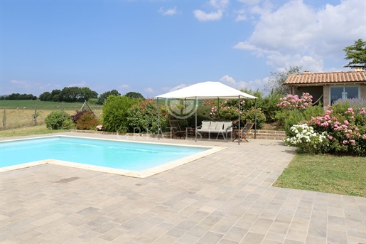 Prestigious and exclusive newly built villa, surrounded by greenery, is located in a panor