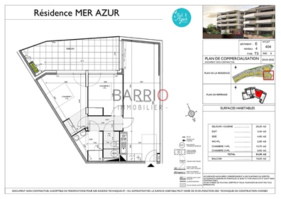 Appartement 3 pièces 62 m² double terrasses Garage Prix Promoteur