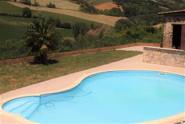 Panoramic farmhouse with pool