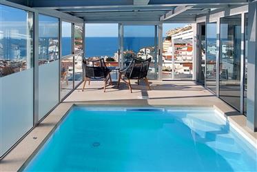 Penthouse duplex, with private pool and open views of the Ocean and the village of Nazaré