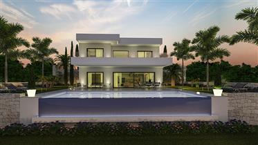 Modern new build villa for sale in Denia, situated in a quiet location.  On the ground floor there i