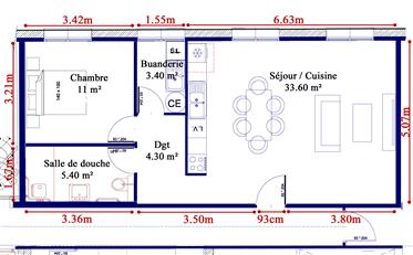 En Cv de Cahors,  T2 58m² refait à neuf en dernier étage avec escenseur et stationnement possible 