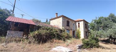 Traditional stone house in Pinakates, Pelion