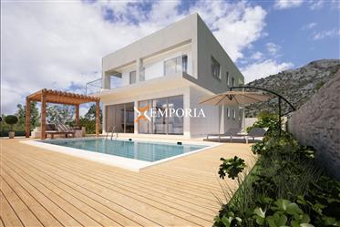 Terrain avec projet de villa avec piscine, vue mer, Starigrad, 485 m2