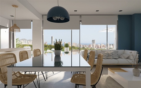 2 Villas con vistas al mar en Finestrat, Costa Blanca 70 viviendas con terraza privada dis