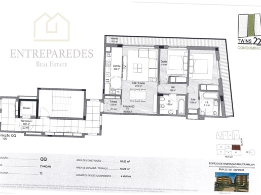 Nuevo apartamento de 2 dormitorios en el centro de Espinho en compra, Espinho, Aveiro - Portugal