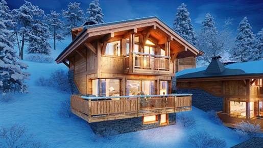 3 bedroom off plan south facing chalet for sale in Les Gets a few steps from the lift (A)