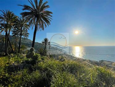 Land with approved project and sea view for sale in Bordighe...
