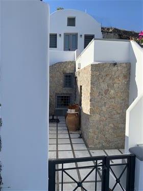 Santorini traditionella hus