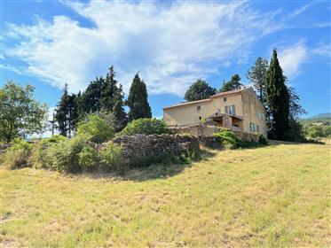 Farm Bastide for restore for sale in Cruis close to Forcalquier with a panoramic view to the Alps