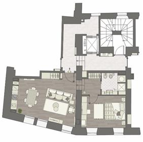 Apartamento de dois quartos de 50 m² no centro de Menton