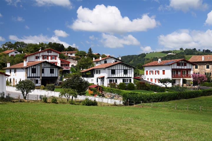 Basque houses in Sare, Pryénées-Atlantiques